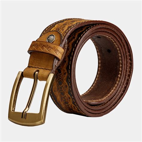 genuine leather monogram men's belt.